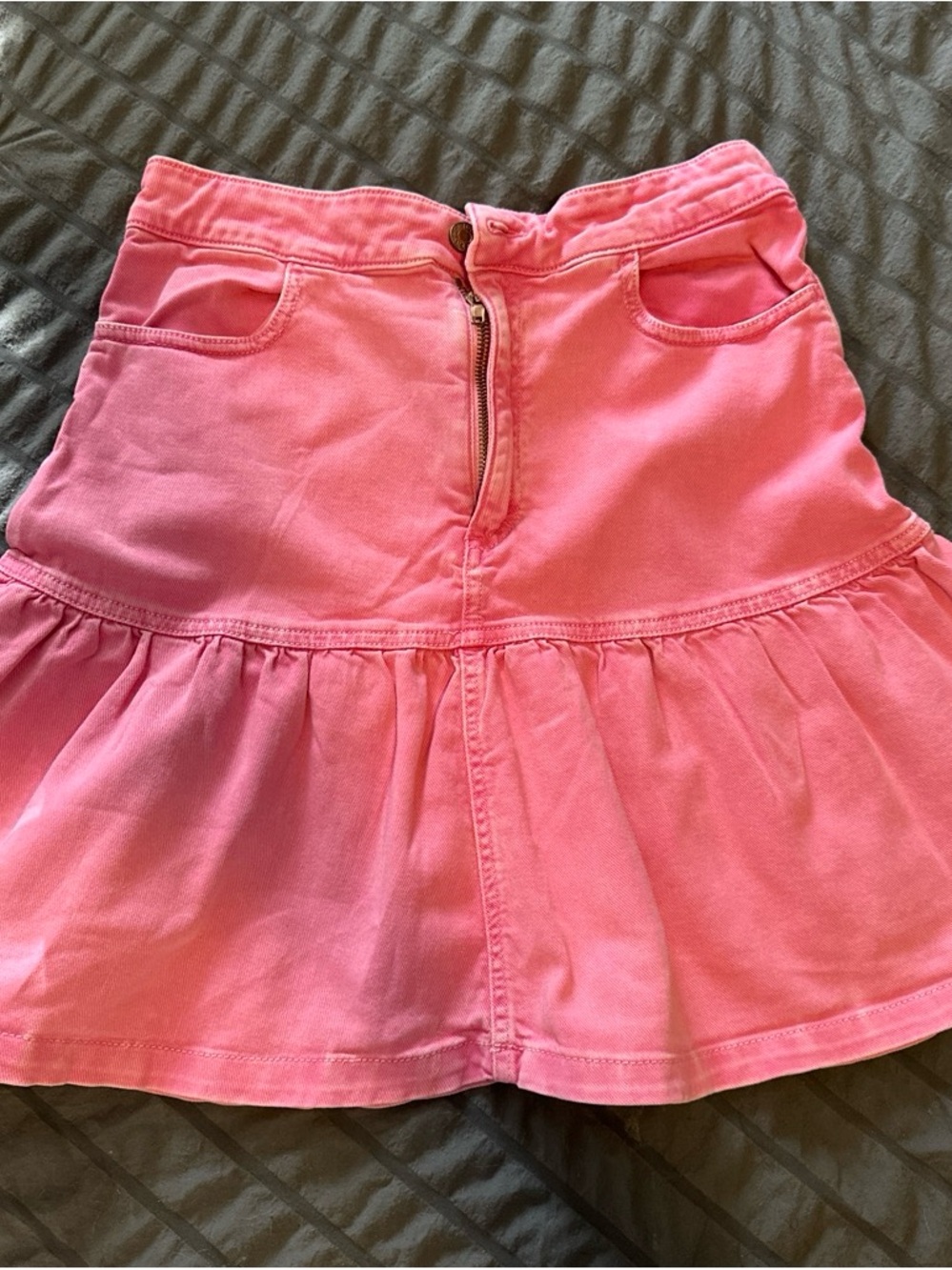 See By Chloé Pink Tiered Skirt with Front Zip
